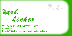 mark licker business card